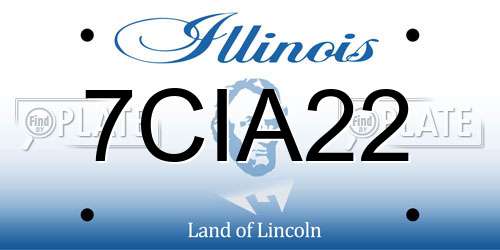 7CIA22 Illinois License Plate