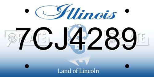 7CJ4289 Illinois License Plate