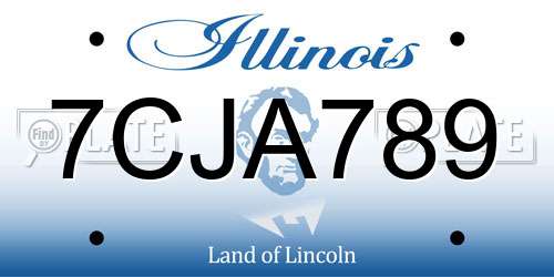 7CJA789 Illinois License Plate
