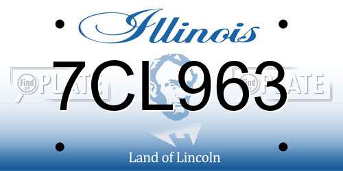 7CL963 Illinois License Plate