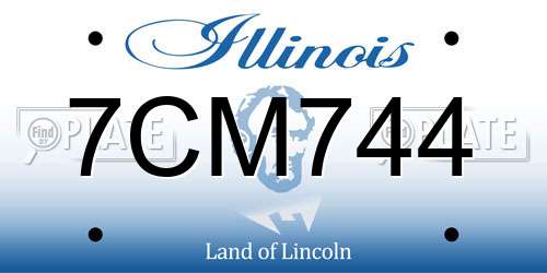 7CM744 Illinois License Plate
