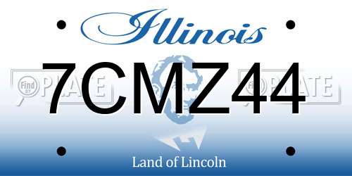 7CMZ44 Illinois License Plate