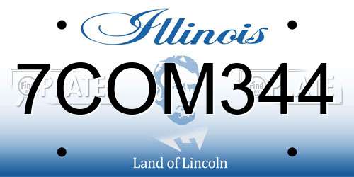 7COM344 Illinois License Plate