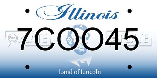 7COO45 Illinois License Plate