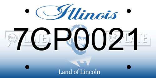 7CP0021 Illinois License Plate