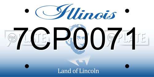 7CP0071 Illinois License Plate