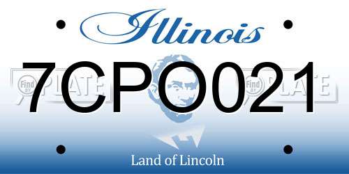 7CPO021 Illinois License Plate