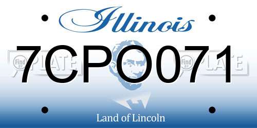 7CPO071 Illinois License Plate