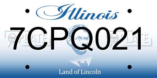 7CPQ021 Illinois License Plate