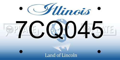 7CQ045 Illinois License Plate