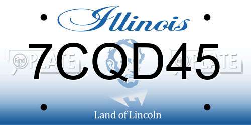 7CQD45 Illinois License Plate