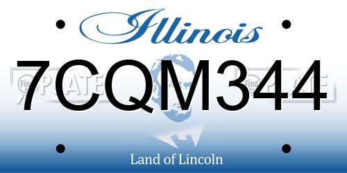 7CQM344 Illinois License Plate