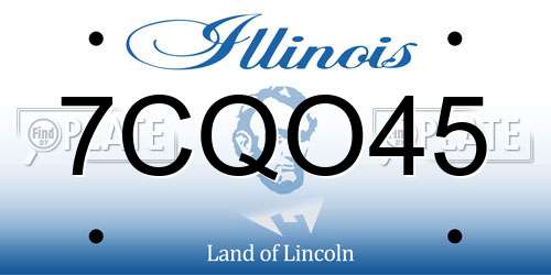 7CQO45 Illinois License Plate