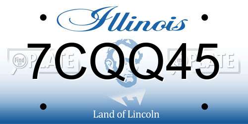 7CQQ45 Illinois License Plate