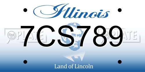 7CS789 Illinois License Plate