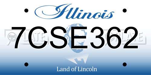 7CSE362 Illinois License Plate