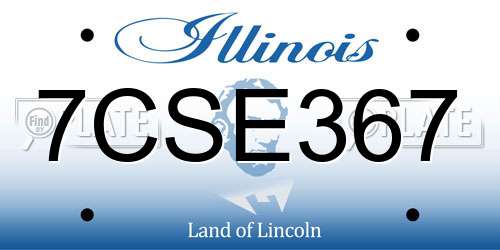 7CSE367 Illinois License Plate