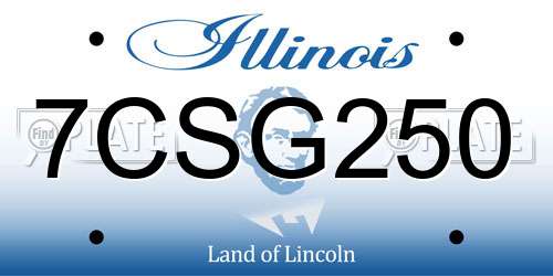 7CSG250 Illinois License Plate
