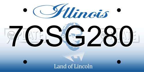 7CSG280 Illinois License Plate