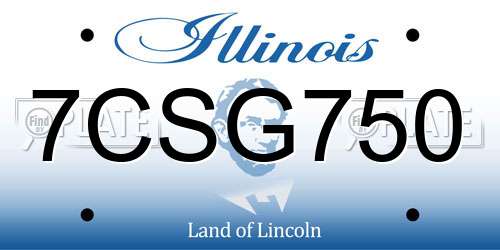 7CSG750 Illinois License Plate