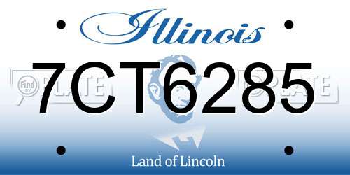 7CT6285 Illinois License Plate