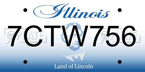 7CTW756 Illinois License Plate
