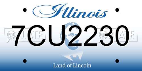 7CU2230 Illinois License Plate