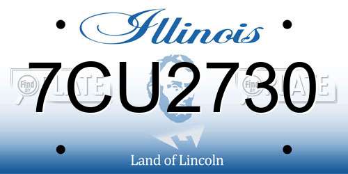 7CU2730 Illinois License Plate