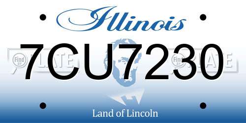 7CU7230 Illinois License Plate