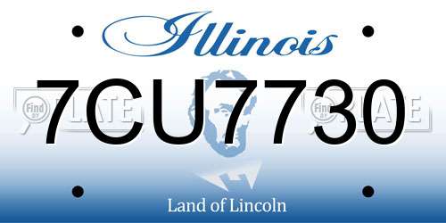 7CU7730 Illinois License Plate