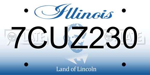 7CUZ230 Illinois License Plate