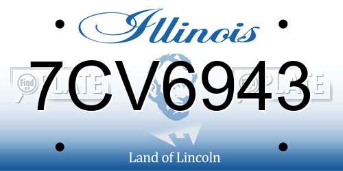 7CV6943 Illinois License Plate