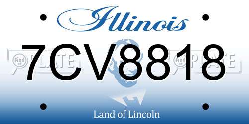 7CV8818 Illinois License Plate