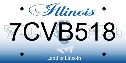 7CVB518 Illinois License Plate