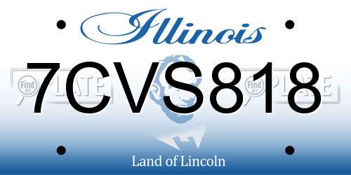 7CVS818 Illinois License Plate