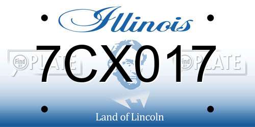 7CX017 Illinois License Plate
