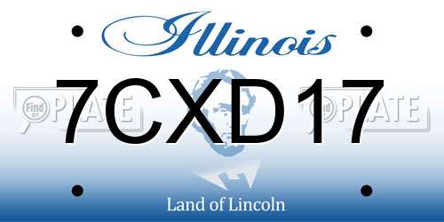 7CXD17 Illinois License Plate