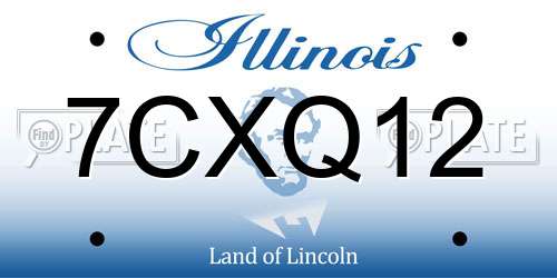 7CXQ12 Illinois License Plate