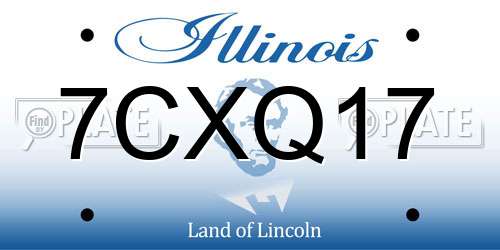 7CXQ17 Illinois License Plate