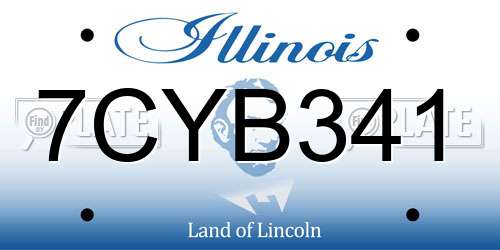 7CYB341 Illinois License Plate