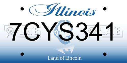 7CYS341 Illinois License Plate