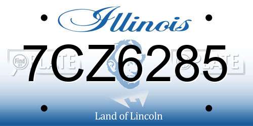 7CZ6285 Illinois License Plate