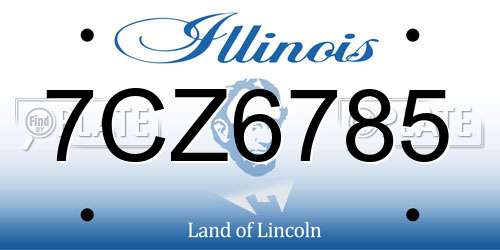 7CZ6785 Illinois License Plate