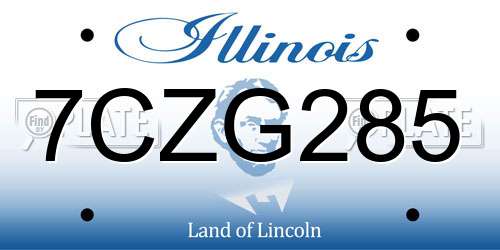 7CZG285 Illinois License Plate