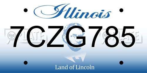 7CZG785 Illinois License Plate