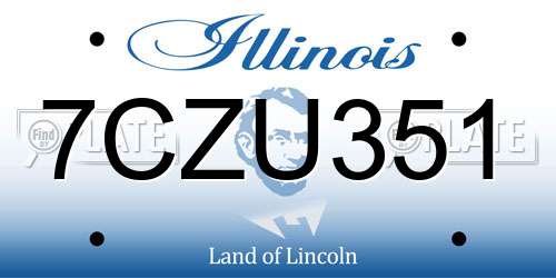 7CZU351 Illinois License Plate