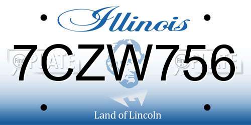 7CZW756 Illinois License Plate