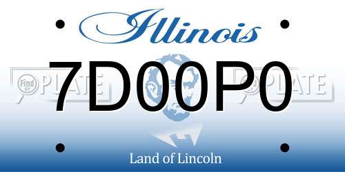 7D00P0 Illinois License Plate