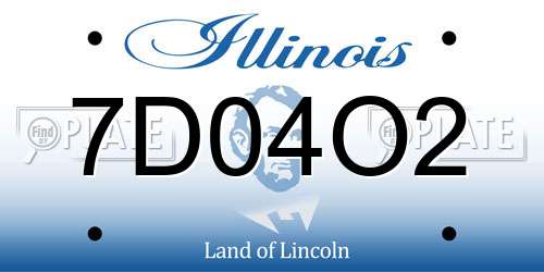 7D04O2 Illinois License Plate