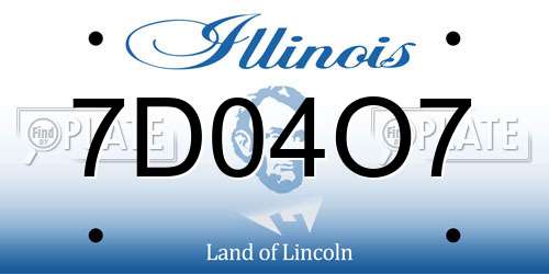7D04O7 Illinois License Plate